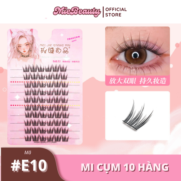 Mã #E0 Mi Giả 10 Hàng MieBeauty, mi sợi mảnh, chống nước, mi cụm, có thể tái sử dụng, mua 4 tặng 2 - Hình ảnh 13