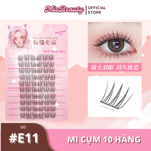 Mã #E0 Mi Giả 10 Hàng MieBeauty, mi sợi mảnh, chống nước, mi cụm, có thể tái sử dụng, mua 4 tặng 2 - Hình ảnh 14