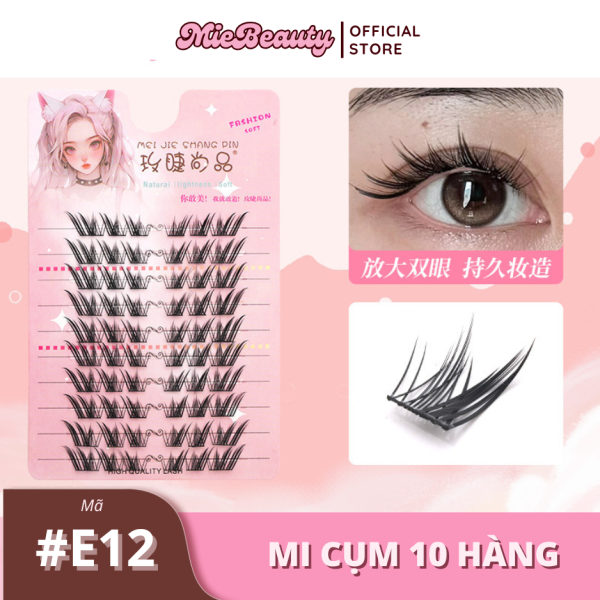 Mã #E0 Mi Giả 10 Hàng MieBeauty, mi sợi mảnh, chống nước, mi cụm, có thể tái sử dụng, mua 4 tặng 2 - Hình ảnh 15