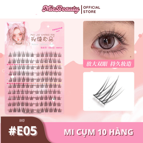 Mã #E0 Mi Giả 10 Hàng MieBeauty, mi sợi mảnh, chống nước, mi cụm, có thể tái sử dụng, mua 4 tặng 2 - Hình ảnh 8