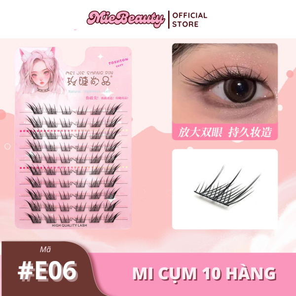 Mã #E0 Mi Giả 10 Hàng MieBeauty, mi sợi mảnh, chống nước, mi cụm, có thể tái sử dụng, mua 4 tặng 2 - Hình ảnh 9