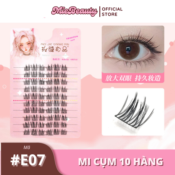 Mã #E0 Mi Giả 10 Hàng MieBeauty, mi sợi mảnh, chống nước, mi cụm, có thể tái sử dụng, mua 4 tặng 2 - Hình ảnh 10