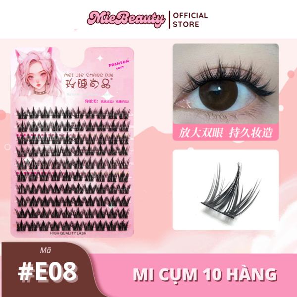 Mã #E0 Mi Giả 10 Hàng MieBeauty, mi sợi mảnh, chống nước, mi cụm, có thể tái sử dụng, mua 4 tặng 2 - Hình ảnh 11