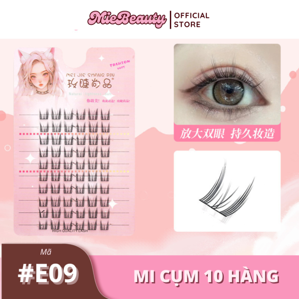 Mã #E0 Mi Giả 10 Hàng MieBeauty, mi sợi mảnh, chống nước, mi cụm, có thể tái sử dụng, mua 4 tặng 2 - Hình ảnh 12