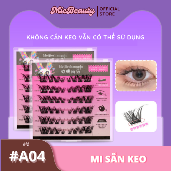 Mã A00 Mi Giả Sẵn Keo MieBeauty, mi sợi mảnh, chống nước, mi cụm, có thể tái sử dụng - Hình ảnh 7
