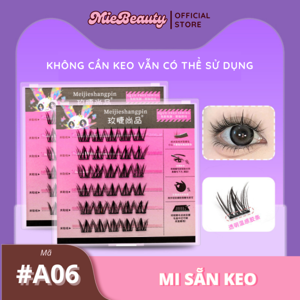 Mã A00 Mi Giả Sẵn Keo MieBeauty, mi sợi mảnh, chống nước, mi cụm, có thể tái sử dụng - Hình ảnh 9