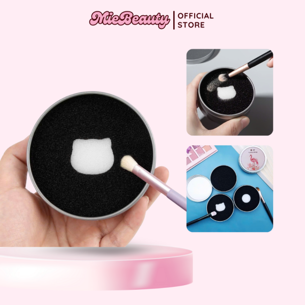 Hộp rửa cọ trang điểm khô, dụng cụ làm sạch cọ không cần nước MieBeauty