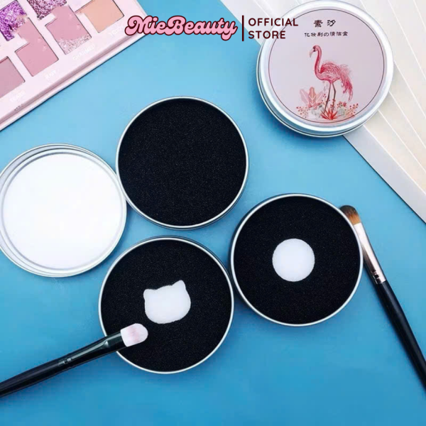 Hộp rửa cọ trang điểm khô, dụng cụ làm sạch cọ không cần nước MieBeauty - Hình ảnh 3