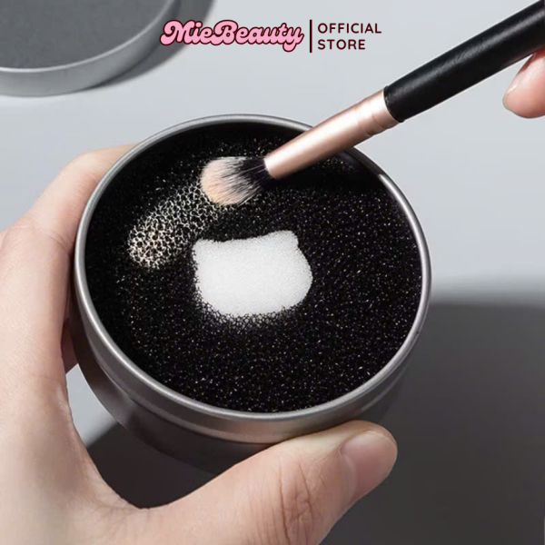 Hộp rửa cọ trang điểm khô, dụng cụ làm sạch cọ không cần nước MieBeauty - Hình ảnh 2