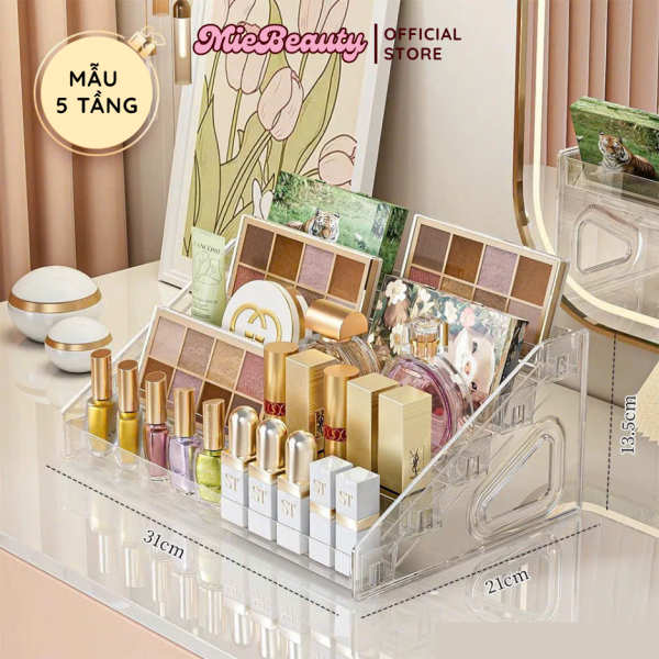 Kệ đựng mỹ phẩm, bản mắt MieBeauty đựng son dễ lắp đặt 4-5 tầng - Hình ảnh 5