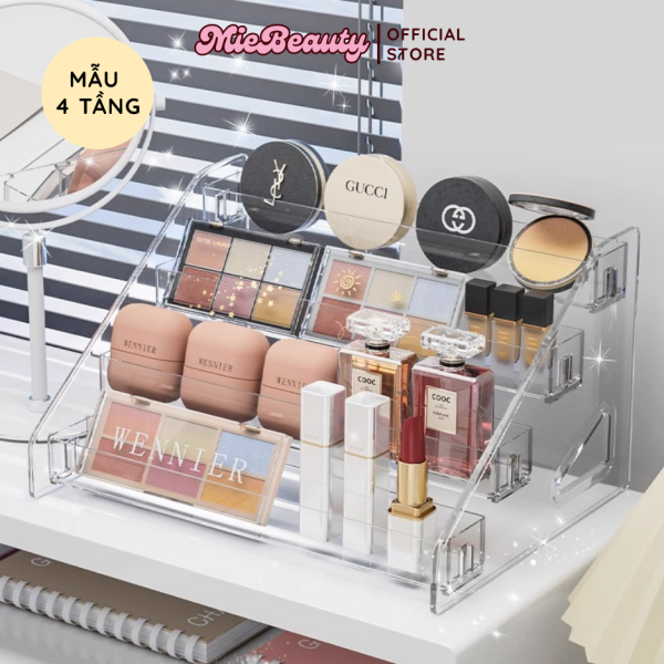 Kệ đựng mỹ phẩm, bản mắt MieBeauty đựng son dễ lắp đặt 4-5 tầng - Hình ảnh 6