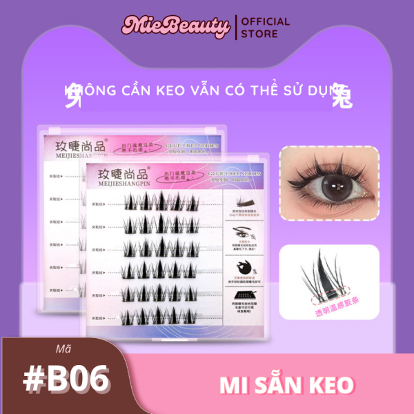 Mã #BCD0 Mi Giả Sẵn Keo MieBeauty, mi sợi mảnh, chống nước, mi cụm, có thể tái sử dụng - Hình ảnh 7