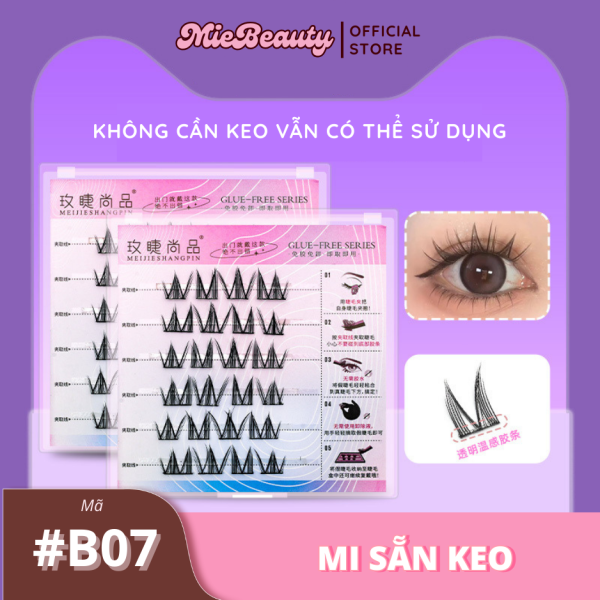 Mã #BCD0 Mi Giả Sẵn Keo MieBeauty, mi sợi mảnh, chống nước, mi cụm, có thể tái sử dụng - Hình ảnh 8
