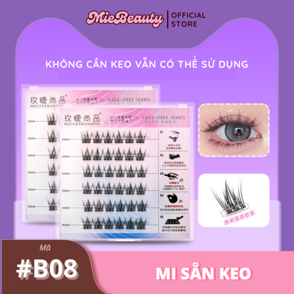 Mã #BCD0 Mi Giả Sẵn Keo MieBeauty, mi sợi mảnh, chống nước, mi cụm, có thể tái sử dụng - Hình ảnh 9