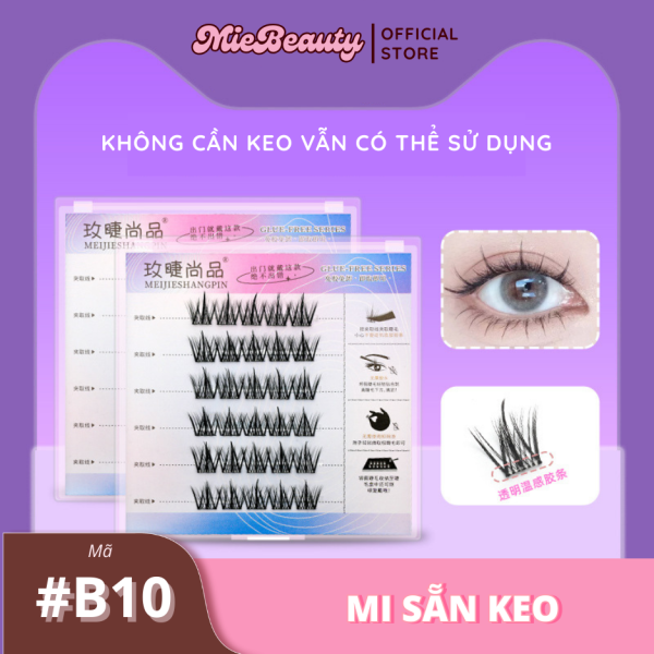 Mã #BCD0 Mi Giả Sẵn Keo MieBeauty, mi sợi mảnh, chống nước, mi cụm, có thể tái sử dụng - Hình ảnh 11